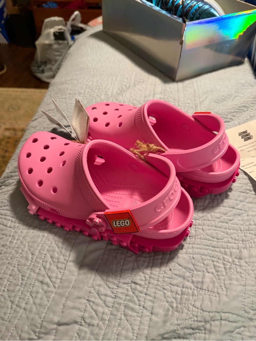 CROCS Kids' LEGO Classic Clog in Bright Pink